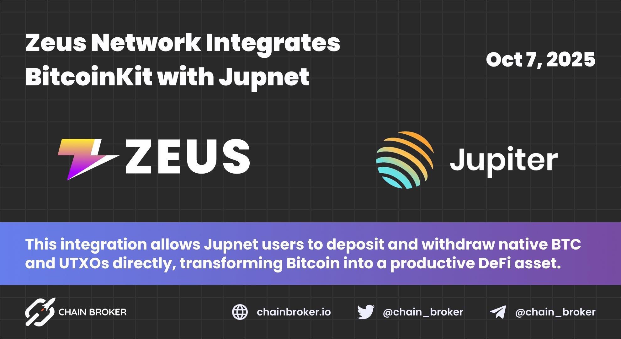 Zeus Network Integrates BitcoinKit with Jupnet Zeus Network Integrates BitcoinKit with Jupnet