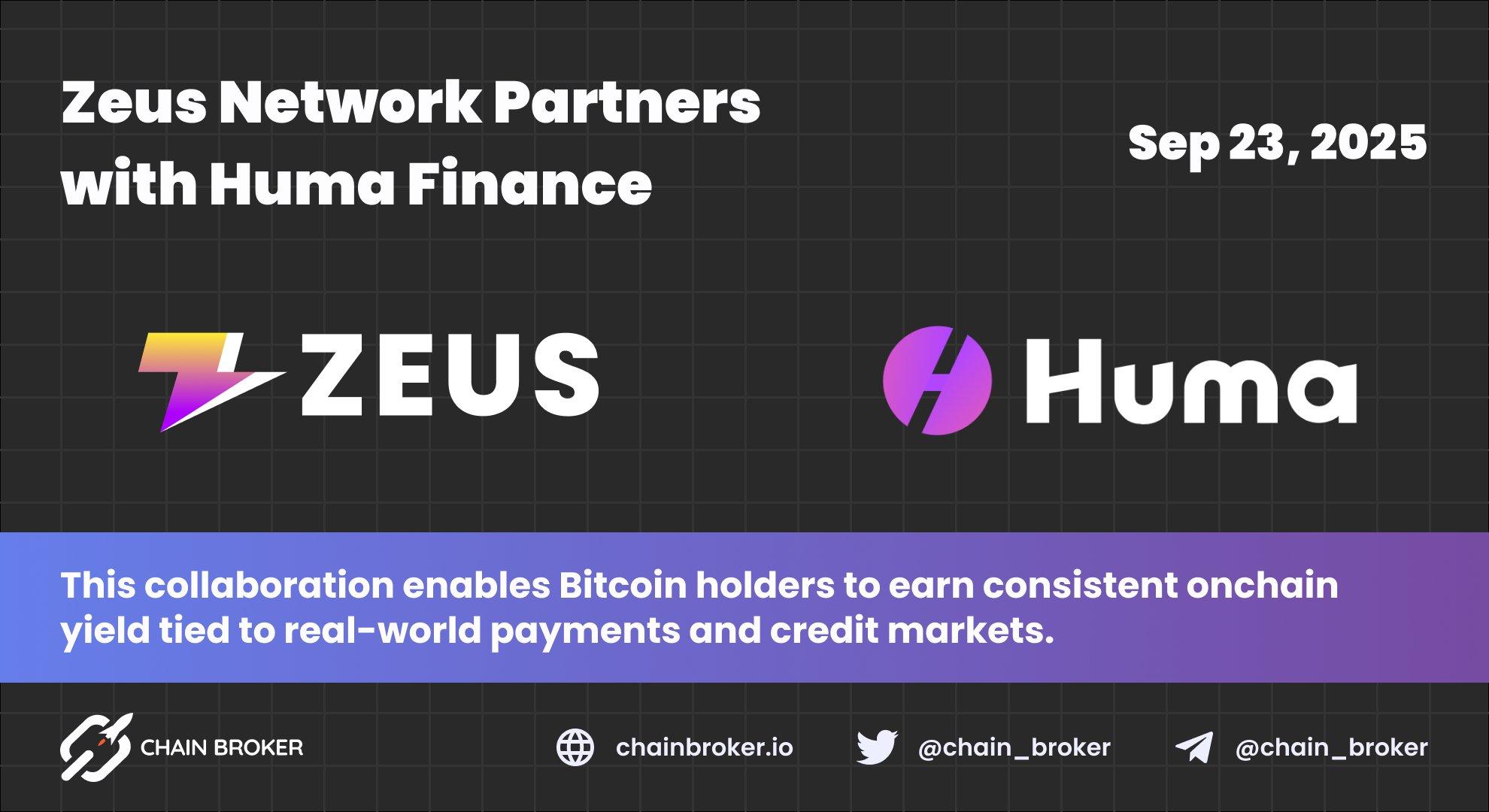 Zeus Network Partners with Huma Finance Zeus Network Partners with Huma Finance
