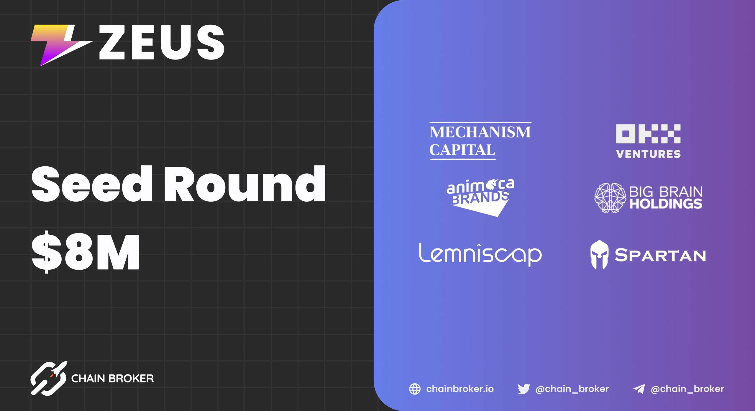 Zeus Network raises $8M in a Seed Funding Round Zeus Network raises $8M in a Seed Funding Round